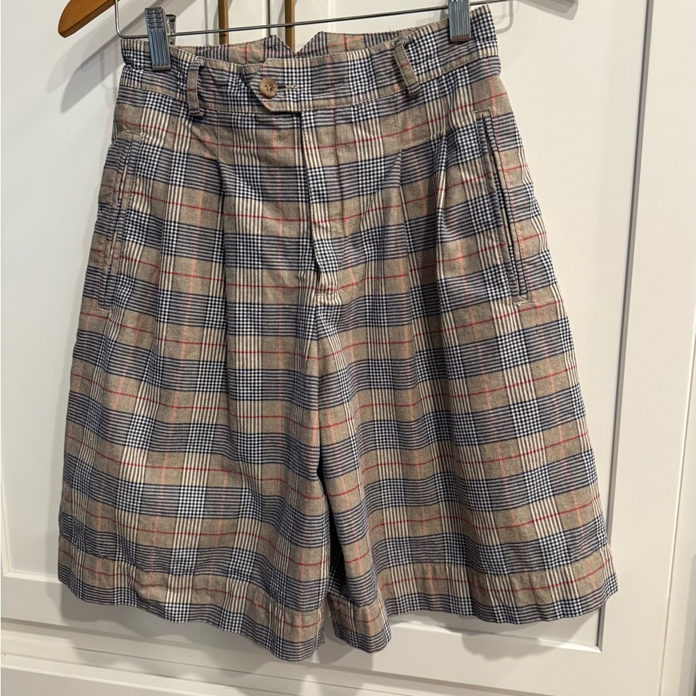 Vintage 80’s High Waisted LizSport Plaid Women's Shorts size 6